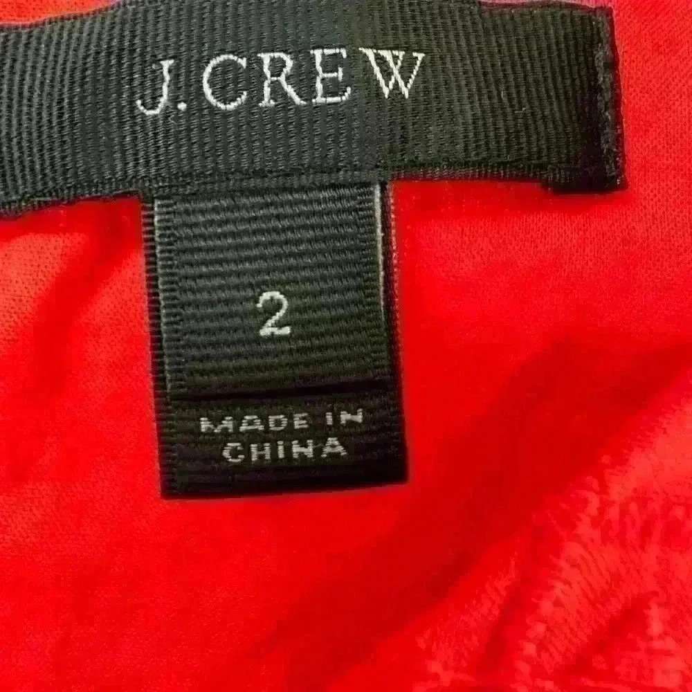 J Crew Flutter Sleeve Eyelet Shift 100% Cotton Dress Red‎ Size 2 Size Small